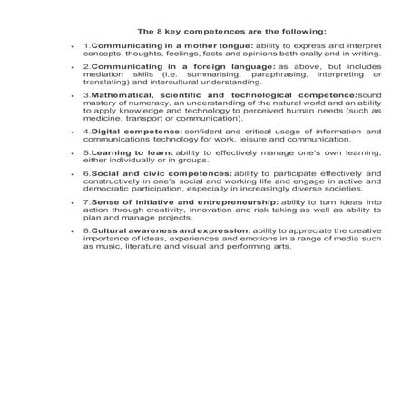8 key competences12 | PDF