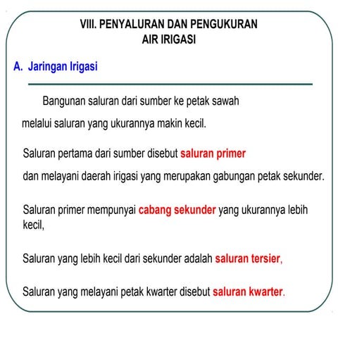 8 kuliah pa bab viii. penyaluran air irigasi