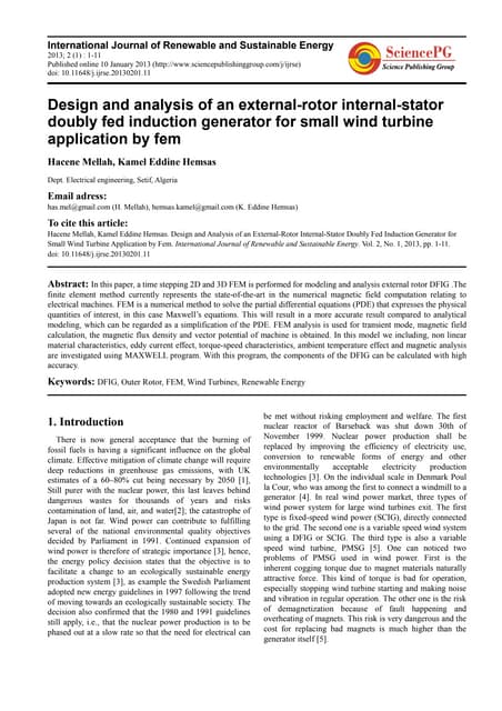 Doubly Fed Induction Generator-Based Wind Turbine Modelling and ...