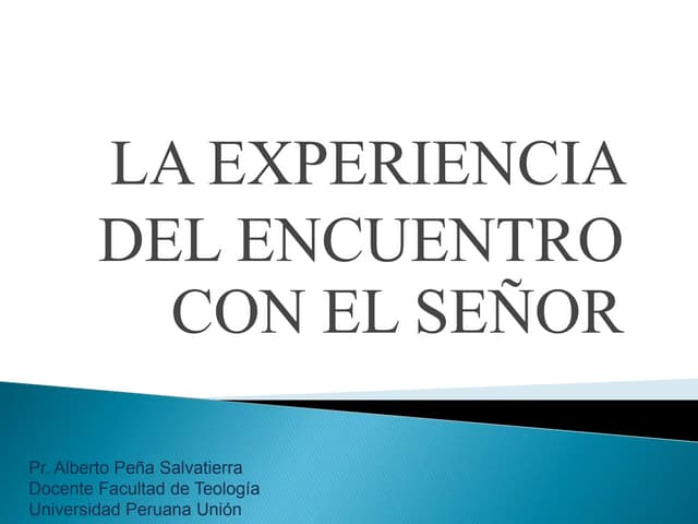 8 la experiencia del encuentro con ...