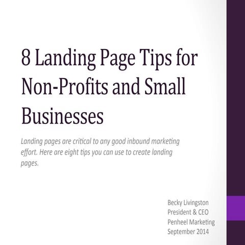 8 landing page tips for non profits and small businesses