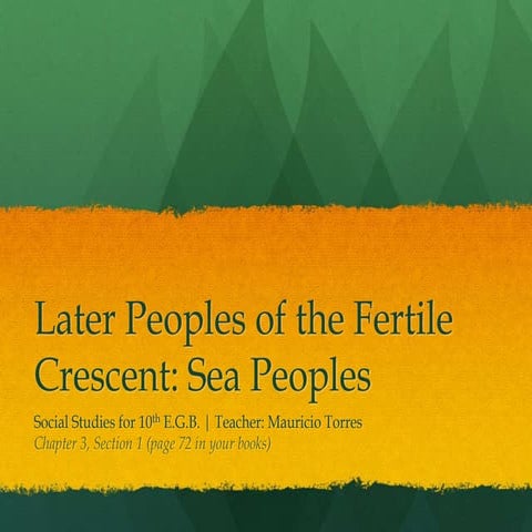 Later People of the Fertile Crescent: Sea Peoples