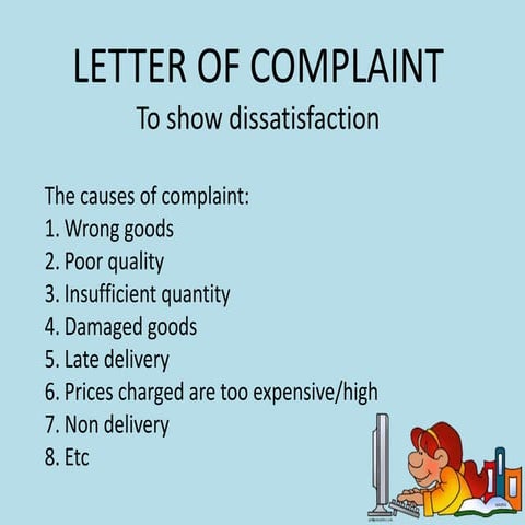 Letter of Complaint and Adjustment