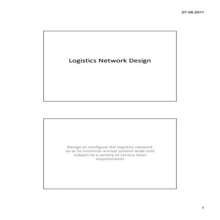 8 logistics network design