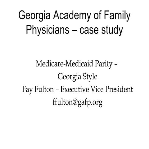 Medicaid: A Chapter Focus