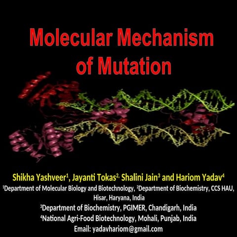 Mutagens, types of mutations | PPTX