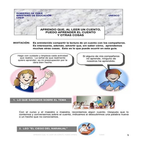 ejercicio comunicación y lenguaje para tercero básico 