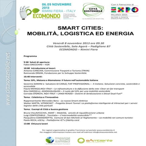 SMART CITIES - Mobilità, Logistica ed Energia