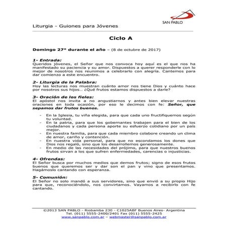 8 octubre guion para jóvenes