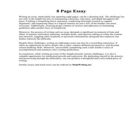 8 Page Essay | PDF