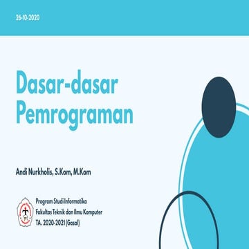 Dasar-Dasar Pemrograman - 8 Pemrograman Modular | PDF