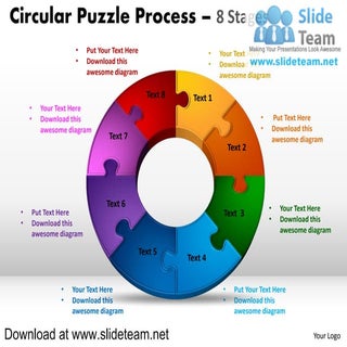 8 pieces pie chart circular puzzle ...
