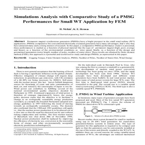 Simulations analysis with comparative study of a pmsg performances for small ...