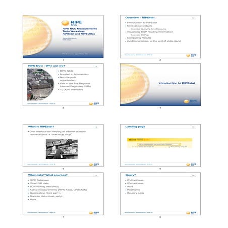 RIPE NCC Measurements Tools Workshop: RIPEstat and RIPE Atlas