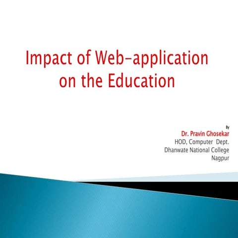 Impact of Web Application on Education