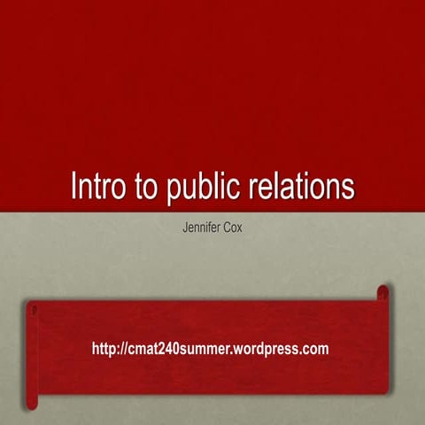 Lecture 8: Intro to PR
