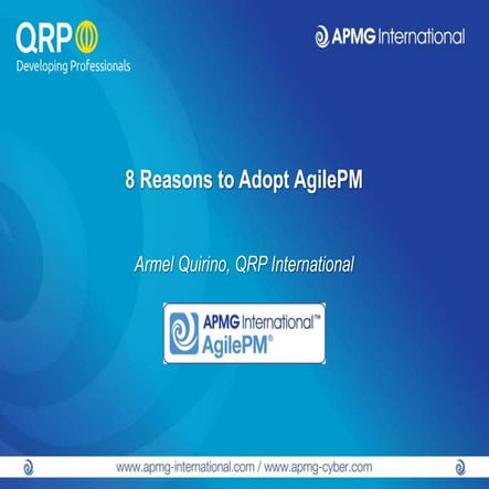 8 reasons to adopt AgilePM