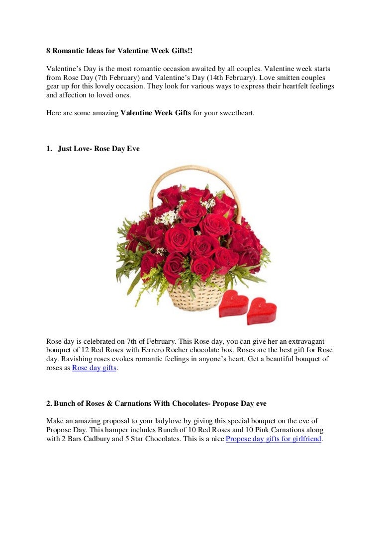 8 Romantic Ideas for Valentine Week Gifts!!