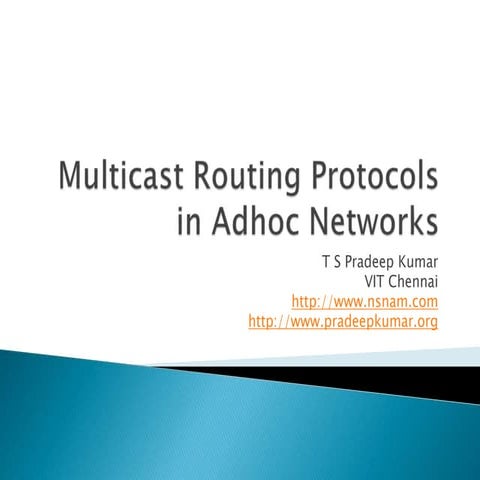 Multicast routing protocols in adhoc networks | PPTX