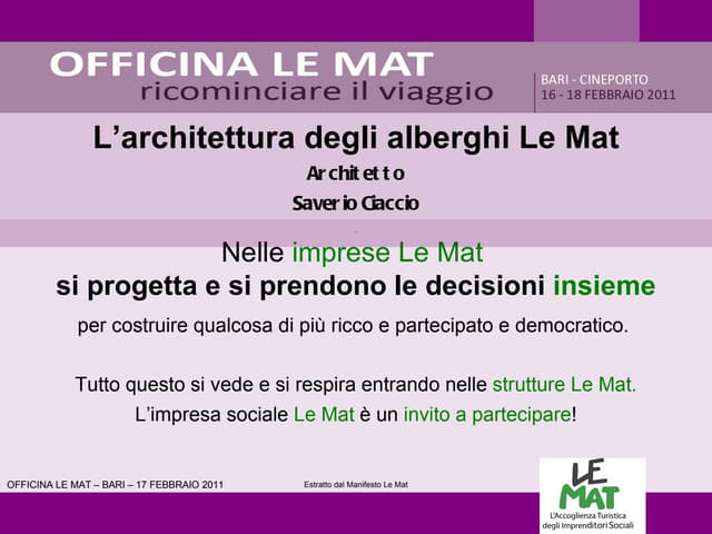 OFFICINA LE MAT - CLASSROOM - IGNITE ARCHITETTURA ALBERGI LE MAT