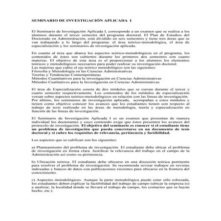 8 seminario de investigación aplicada  i