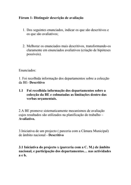 8ª SessãO  Distinguir DescriçãO De ...