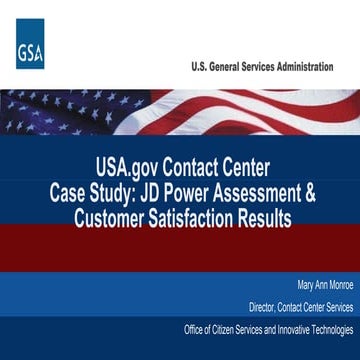 USA.gov Contact Center Case Study: JD Power Assessment & Customer Satisfactio...