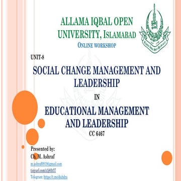 Social Change Management and Leadership 