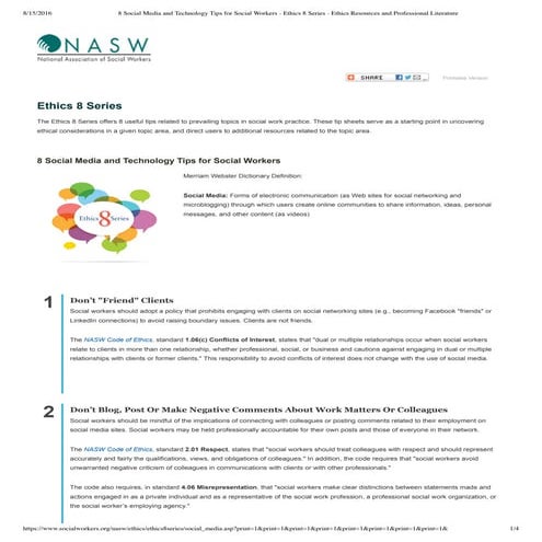 8 Social Media and Technology Tips for Social Workers