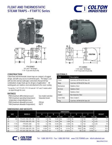 Float and thermostatic steam traps for condensate return