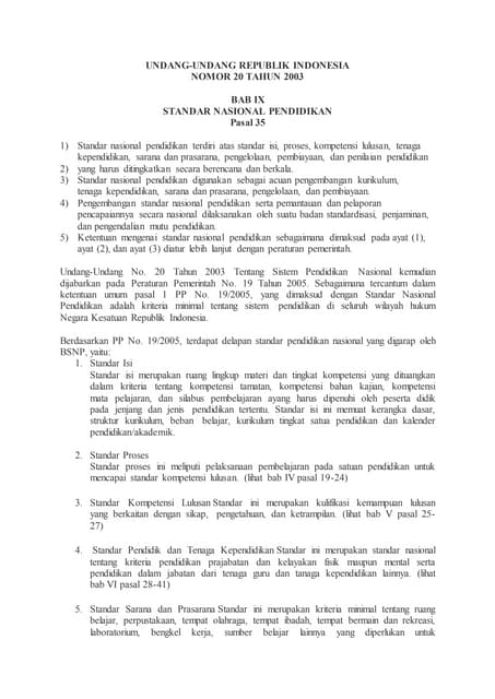 PENDIDIKAN 8 (Delapan) Standar Nasional Pendidikan