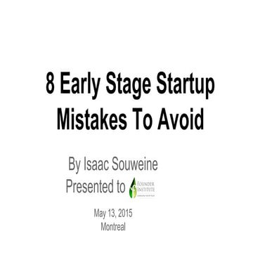 8 Startup Mistakes to Avoid