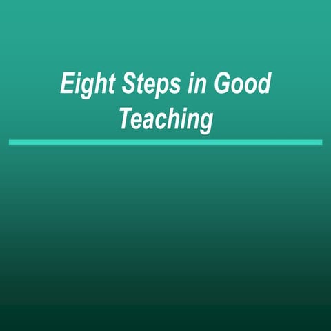 8steps in good teaching