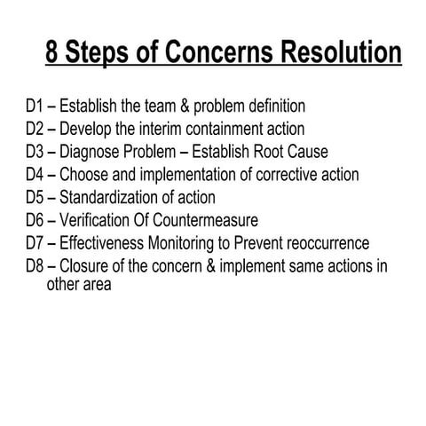 8 steps of concerns resolution