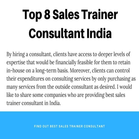 Top 8 Sales Training Consultant India