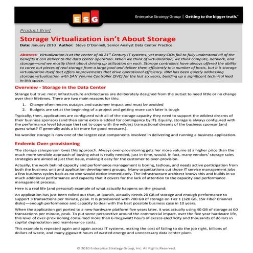 Product Brief Storage Virtualization isn’t About Storage