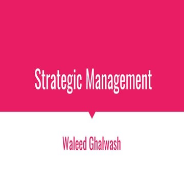 (8) Strategic management