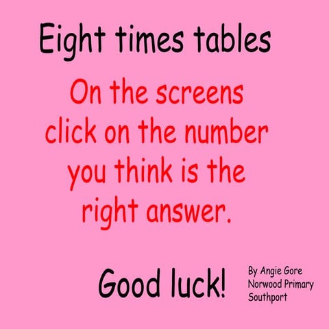 8 tables interactive | PPT