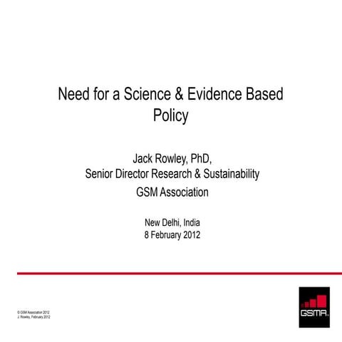Need for a Science & Evidence Based Policy