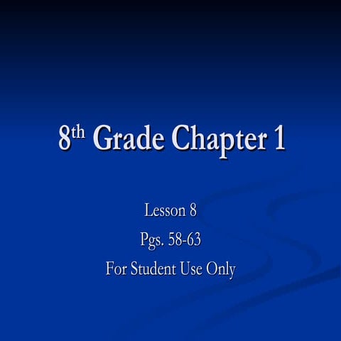 8th Grade Chapter 1 Lesson 8