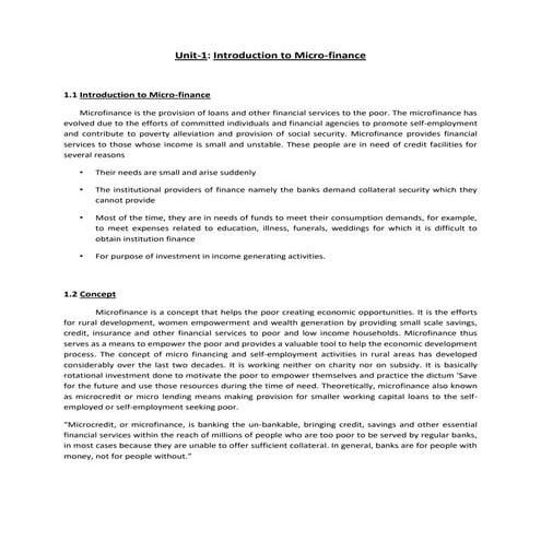 8th Semester Microfinance Pdf