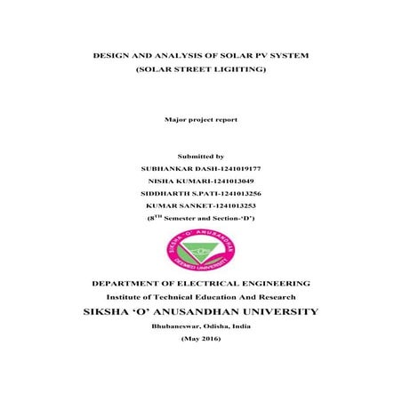 SOLAR STREET LIGHTING SYSTEM