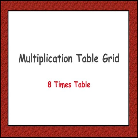Multiplication Table | PPT