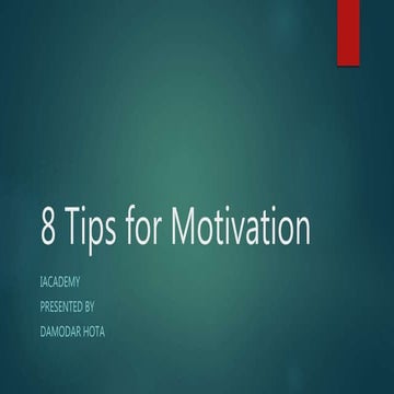8 tips for motivation