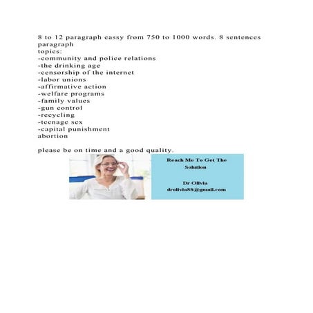 8 to 12 paragraph eassy from 750 to 1000 words. 8 sentences paragrap.docx