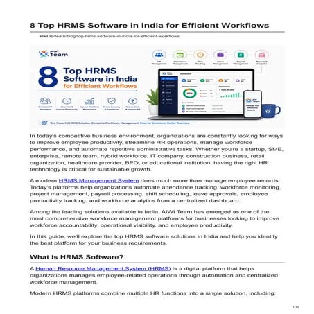 Top 8 HRMS Software Solutions in India for Streamlined Workforce ...