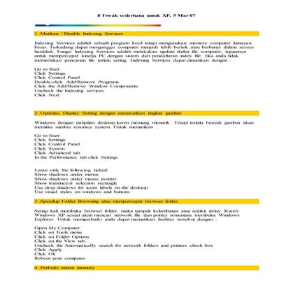 8 tweak sederhana untuk xp