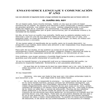 8vo ensayo 01 simce lenguaje
