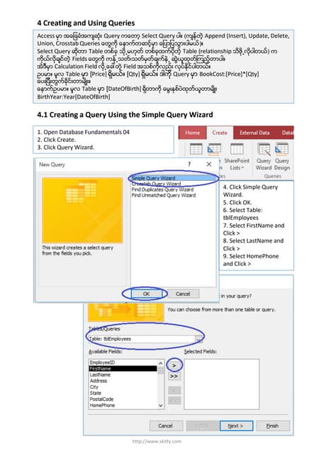 4.1 Creating a Query Using the Simple Query Wizard