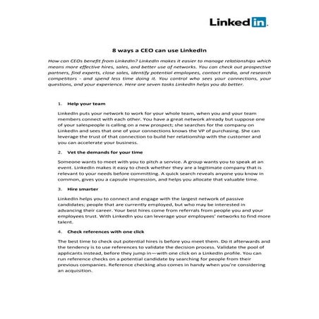 8 Ways CEO's Can Use LinkedIn